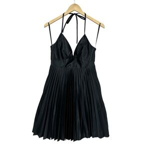 GUNNE SAX Jessica McClintock Dress Pleated Marilyn Halter Black